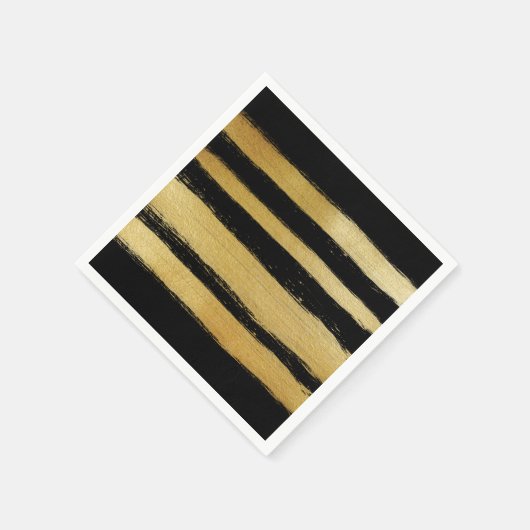 Imitate aus schwarzem Gold, moderne Pinselstriche Serviette (Ecke)