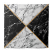 Imitate aus schwarzem und weißem Karo Marmorplatte Fliese (Vorderseite)