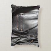 Imitate aus Schwermetall Leder Black Biker Jacket Dekokissen (Rückseite(Vertikal))