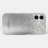 Imitate aus Silber, Glitzer, Skriptname Case-Mate iPhone Hülle (Rückseite (Horizontal))