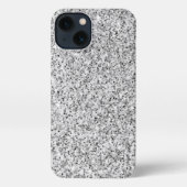 Imitate aus Silbergrauem Glitzer Glitzern iPhone Hülle (Rückseite)