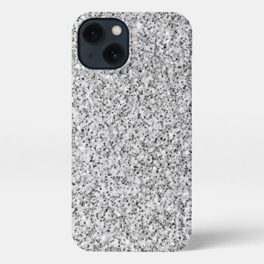 Imitate aus Silbergrauem Glitzer Glitzern iPhone Hülle (Rückseite)