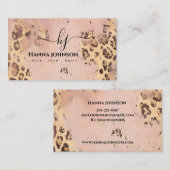 Imitate aus Tiermustern - Gold Gitter Monogram Visitenkarte (Vorne/Hinten)