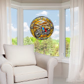 Imitate aus verklebtem Glas, rund, individuell ein Fensteraufkleber