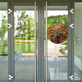 Imitate aus verklebtem Glas, rund, individuell ein Fensteraufkleber