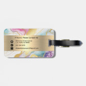 Imitate aus Wasserfarben, Marmor, Goldfolie Gepäckanhänger (Rückseite horizontal)