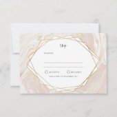 Imitate aus weißem Marmor, geometrische Rahmen, UA RSVP Karte (Vorderseite)