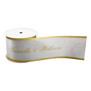 Imitate aus weißem Marmor Gold Hochzeit mit elegan Satinband
