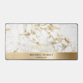 Imitate aus weißem Marmor Gold Metallgeschäft Schreibtischunterlage (Vorderseite)
