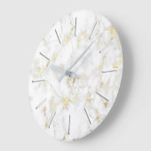 Imitate aus weißem Marmor, Goldfolie Große Wanduhr (Winkel)