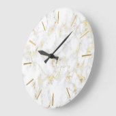 Imitate aus weißem Marmor Goldfolie Große Wanduhr (Winkel)
