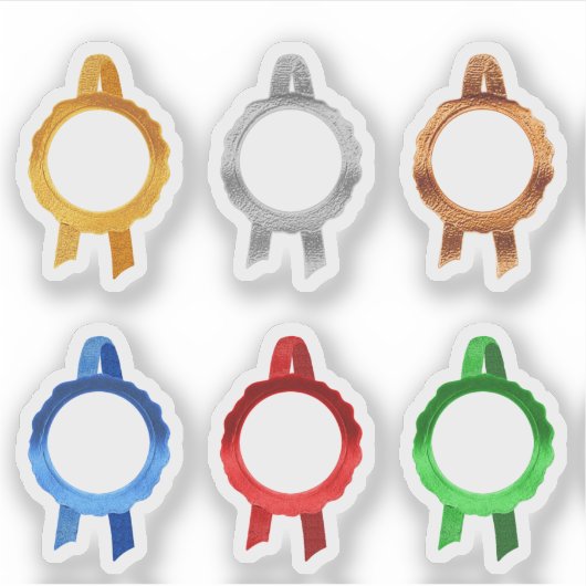 Imitate Award/Certificate Siegel Ribbons (6ClrHoll Aufkleber (Vorderseite)