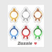 Imitate Award/Certificate Siegel Ribbons (6ClrHoll Aufkleber (Blatt)