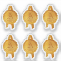 Imitate Award/Certificate Siegel Ribbons (Goldinit