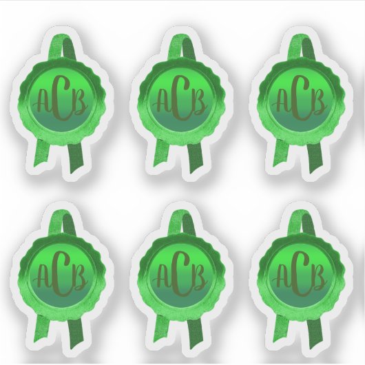 Imitate Award/Certificate Siegel Ribbons (GreenIni Aufkleber (Vorderseite)