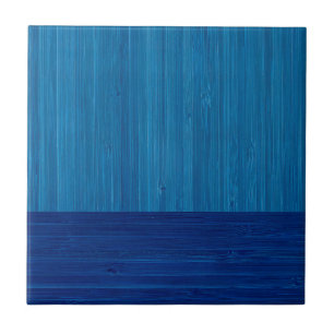 Imitate Bamboo Border Wood Grain in Cobalt Blue Fliese