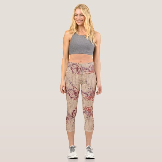 Imitate Bamboo Originale Kunst, Dichtung und Musik Capri Leggings (Vorderseite)