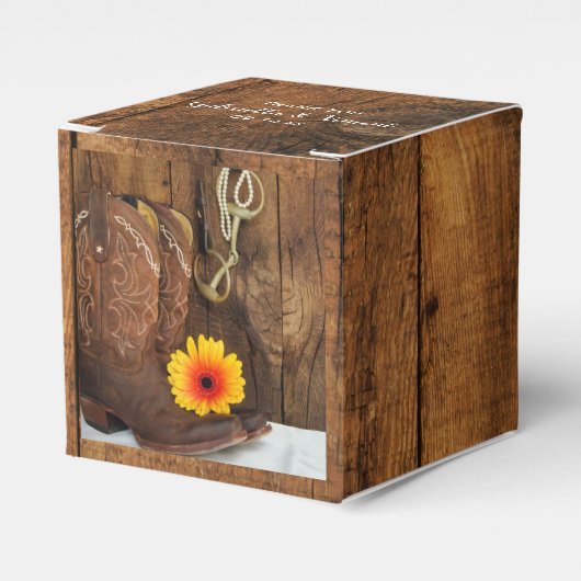 Imitate Barn Wood Cowboy Boot Daisy Pferde Bit Hoc Geschenkschachtel (Vorderseite)