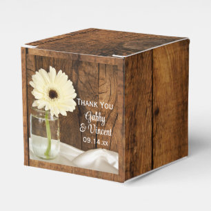 Imitate Barn Wood Mason Jar White Daisy Barn Weddi Geschenkschachtel