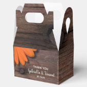 Imitate Barn Wood Rustic Orange Daisy Wedding Geschenkschachtel (Geöffnet)