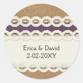 IMITATE begraben und bringen lila Hochzeit Runder Aufkleber