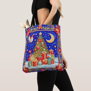 Imitate bestickt Aussehen dekoriert Weihnachtsbaum Tasche