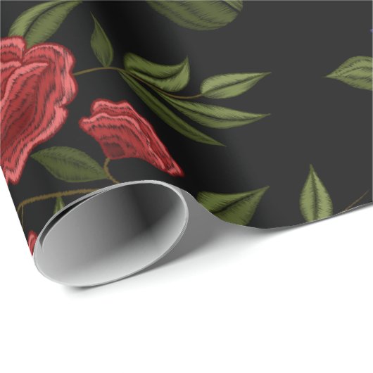 Imitate bestickt mit Rot und Blau Geschenkpapier (Rolleneckpunkt)