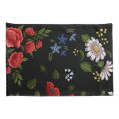 Imitate bestickt mit Rot und Blau Kissenbezug (Rückseite-Rechts)