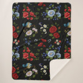 Imitate bestickt mit Rot und Blau Sherpadecke (Vorderseite)