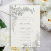Imitate bestickt Peonies formale Perlenhochzeit