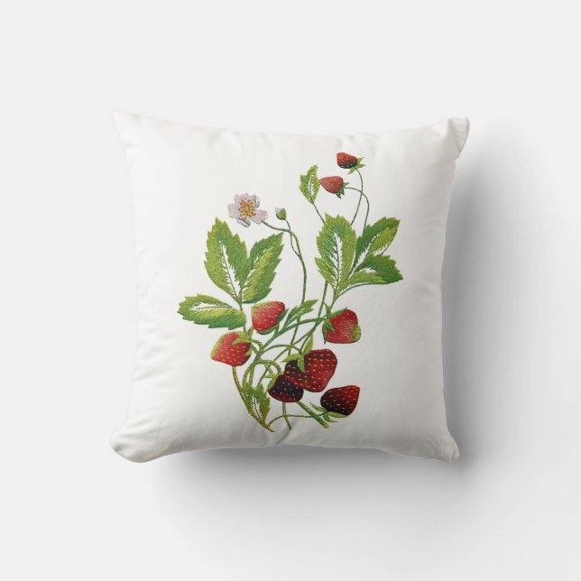 Imitate bestickt Strawberry Pillow Kissen (Vorderseite)