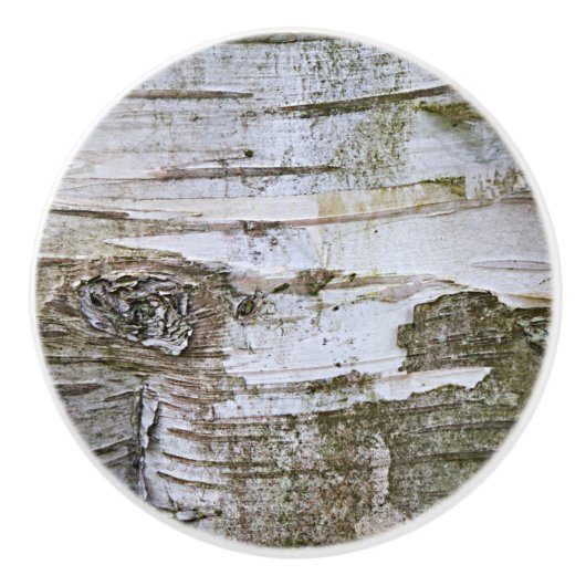 Imitate Birch Tree Bark Texture Look Muster Keramikknauf (Vorderseite)