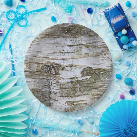 Imitate Birch Tree Bark Texture Look Muster Pappteller (Party)
