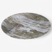 Imitate Birch Tree Bark Texture Look Muster Pappteller (Schrägansicht)