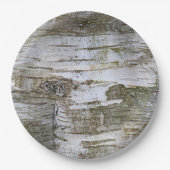 Imitate Birch Tree Bark Texture Look Muster Pappteller (Vorderseite)