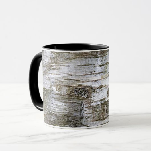 Imitate Birch Tree Bark Texture Look Muster Tasse (Vorderseite Links)