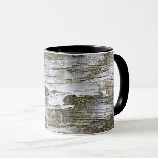 Imitate Birch Tree Bark Texture Look Muster Tasse (VorderseiteRechts)