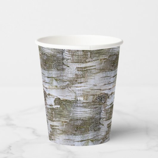 Imitate Birkenbaum Rinde Textur Look Muster Papier Pappbecher (Rechts)