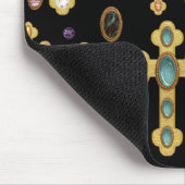 Imitate Birthstone Kreuze und lose Edelsteine auf  Mousepad (Ecke)