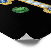 Imitate Birthstone Kreuze und lose Edelsteine auf Poster (Ecke)