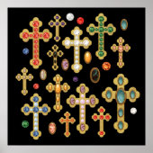 Imitate Birthstone Kreuze und lose Edelsteine auf Poster (Vorne)