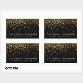 Imitate Black and Gold Foil Confetti Gefallen Stic Rechteckiger Aufkleber (Blatt)