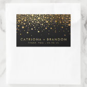 Imitate Black and Gold Foil Confetti Gefallen Stic Rechteckiger Aufkleber (Tasche)