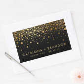 Imitate Black and Gold Foil Confetti Gefallen Stic Rechteckiger Aufkleber (Umschlag)