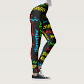 Imitate Black Burlap Wiederholungsname Yoga Leggin Leggings (Rechts)