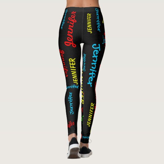 Imitate Black Burlap Wiederholungsname Yoga Leggin Leggings (Rückseite)