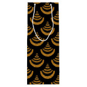 Imitate Black & Gold Glitzer | Art Deco Geschenktüte Für Weinflaschen (Rückseite)