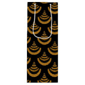 Imitate Black & Gold Glitzer | Art Deco Geschenktüte Für Weinflaschen (Vorderseite)