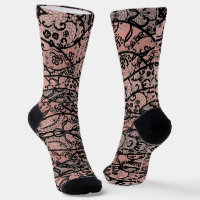 Imitate Black Lace Fishnet Blume Socks