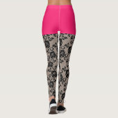 Imitate Black Lace Fishnet Funny Leggings Pink Kur (Rückseite)